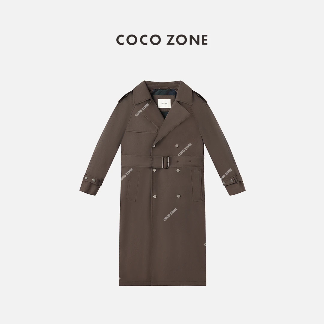 COCO ZONE 刘一一 高级感翻领宽松风衣通勤风外套24C10075