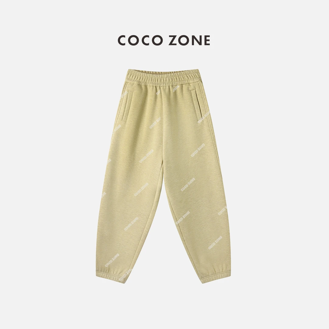 COCO ZONE 刘一一  "一条过冬"冬季加绒字母刺绣保暖裤23C50084