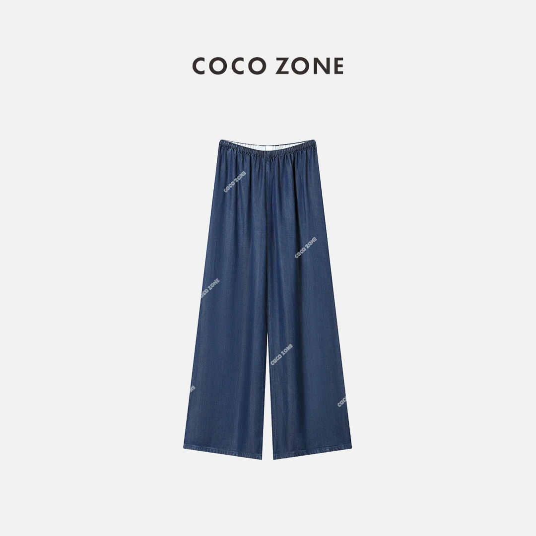 COCO ZONE 刘一一  新款复古休闲阔腿裤23C29117