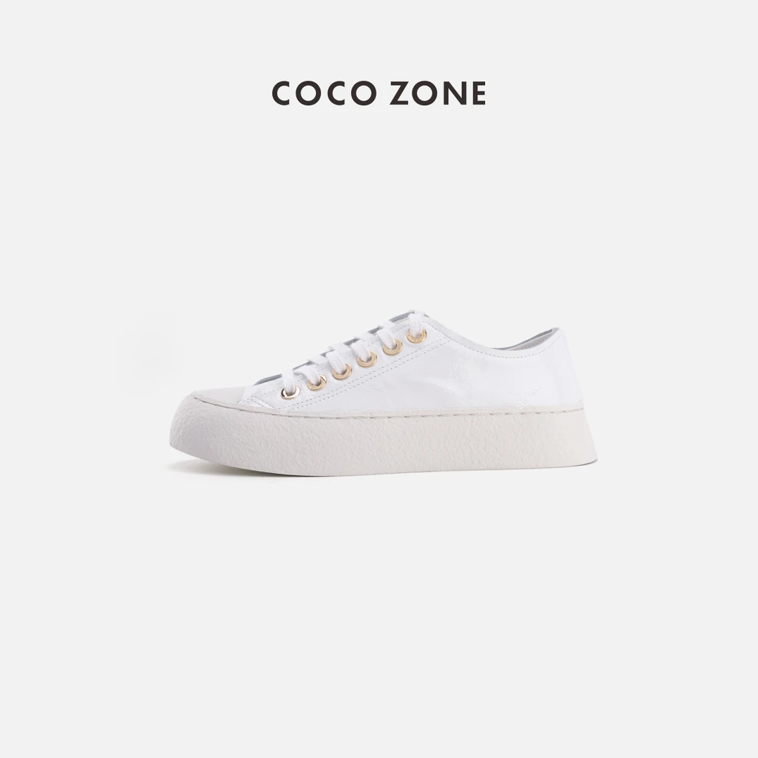 COCO ZONE 刘一一"奈儿鞋"新款小香风厚底圆头系带鞋 CC2A0372