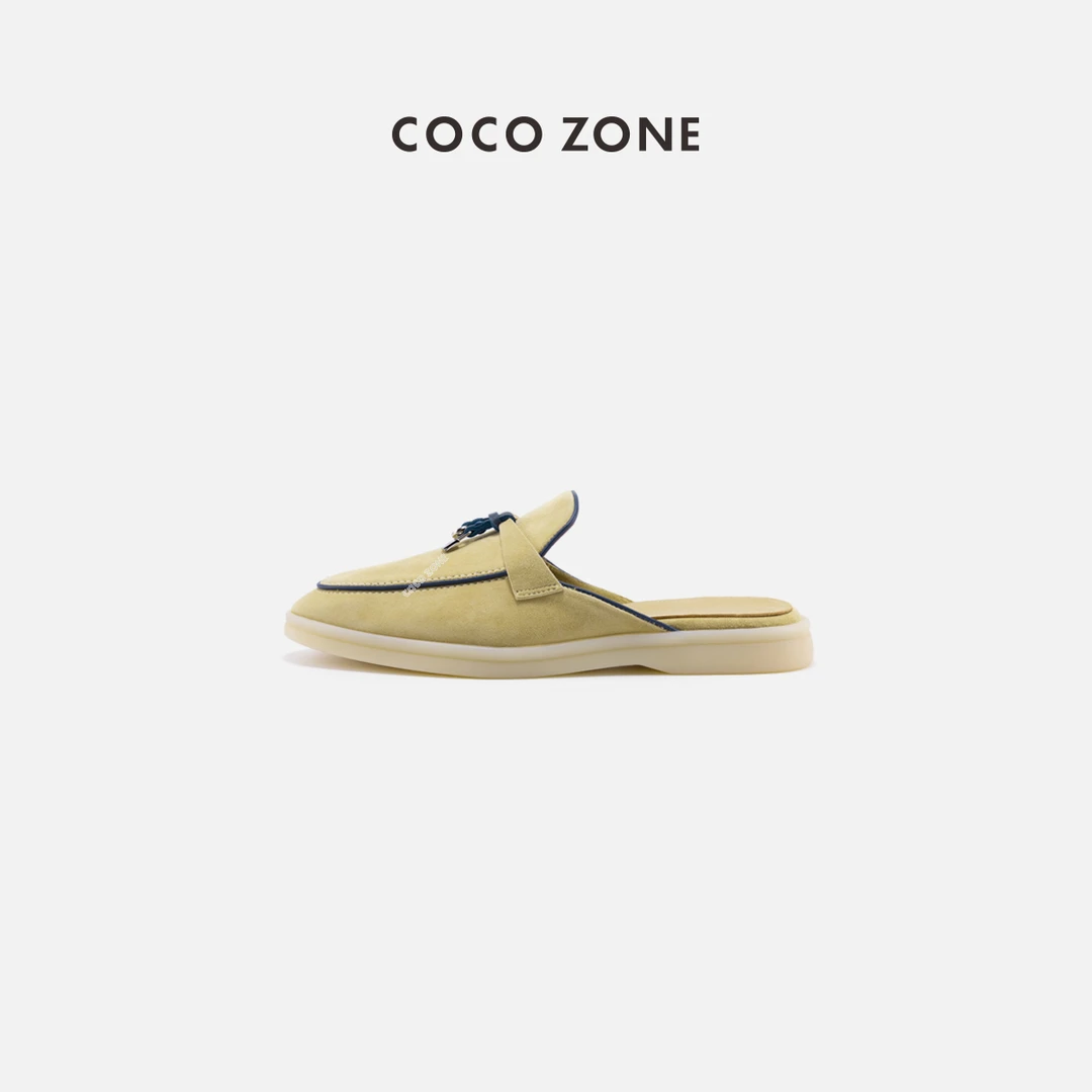 COCO ZONE 刘一一简约一脚蹬女鞋通勤外穿包头拖CC2B0714