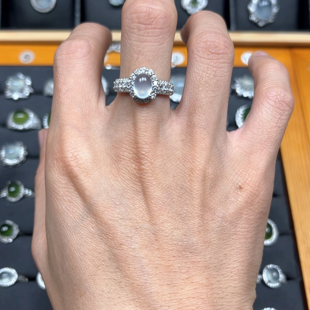 【闪购商品】岫玉戒指银S925镶嵌G****e