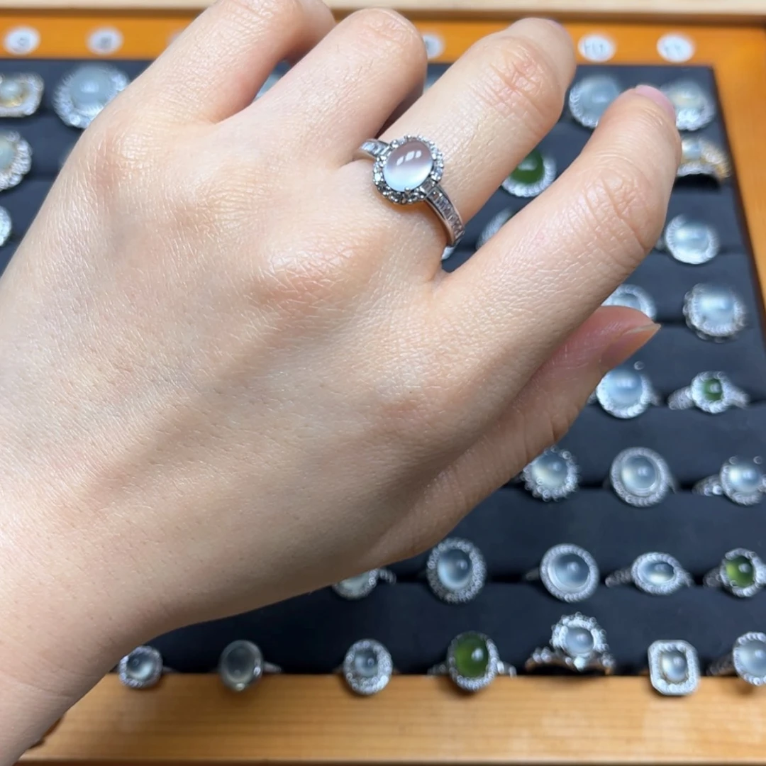 【闪购商品】岫玉戒指银S925镶嵌