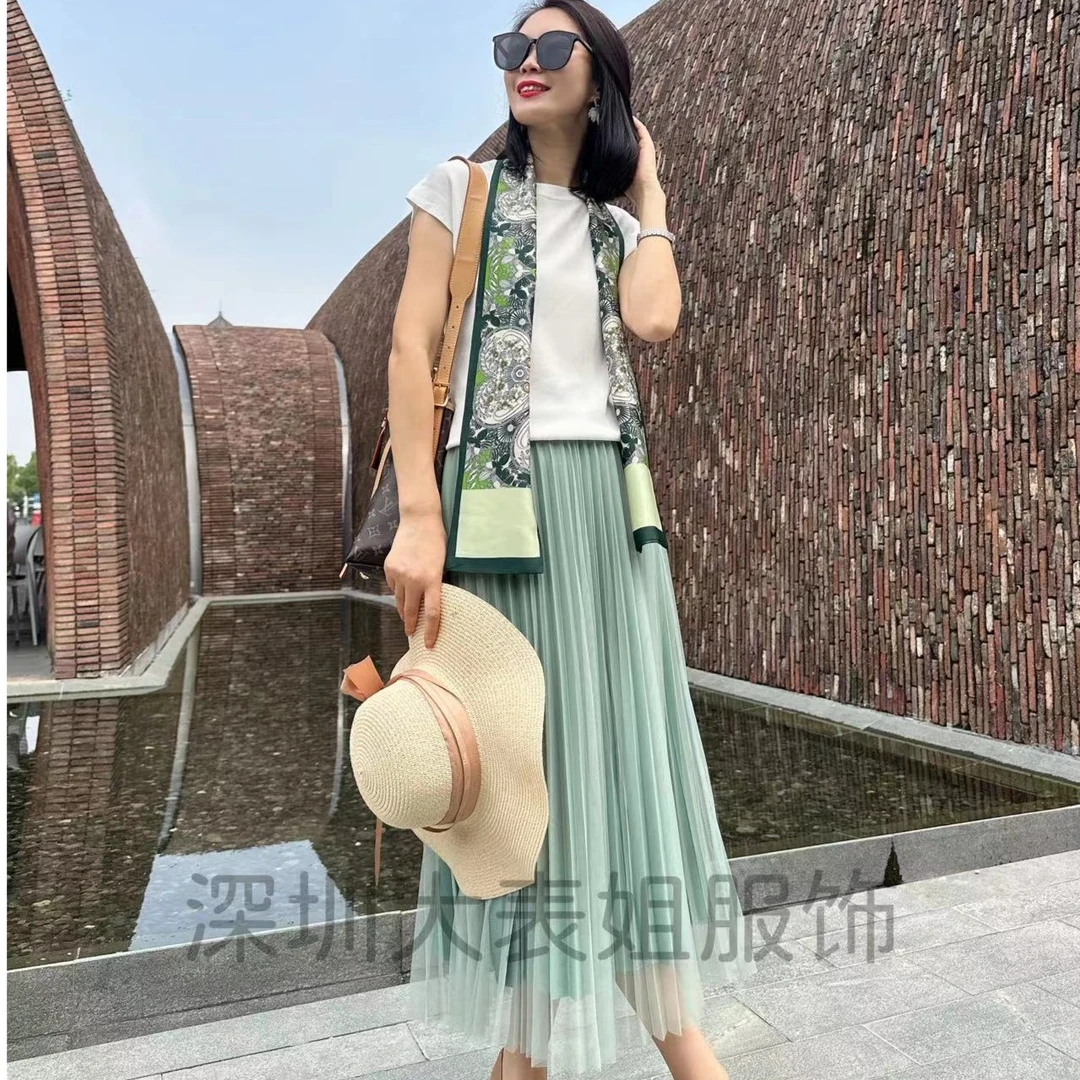 优雅半裙两面可穿高密网纱半身纱裙9008