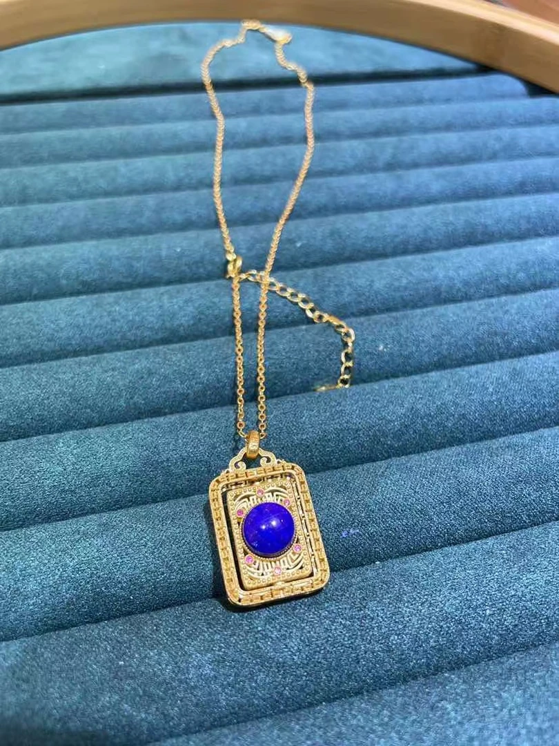 “朱雀”青金石s925镶嵌套链