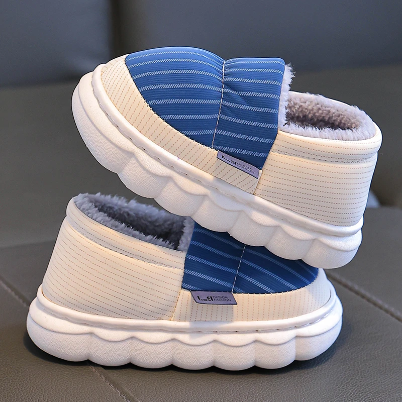 儿童棉鞋亲子男女童棉拖鞋包跟防水小中大童宝宝居家鞋冬保暖加绒