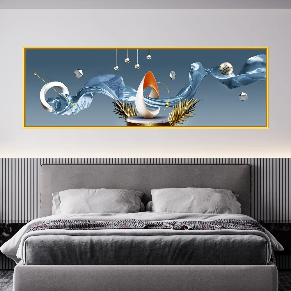 锐春抽象花朵床头画客厅卧室风景防水墙贴旅馆酒店自粘装饰画