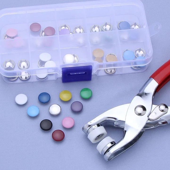 盒装不锈钢彩色五爪扣套装免缝空心实心按扣袖口围嘴高档免钉F206