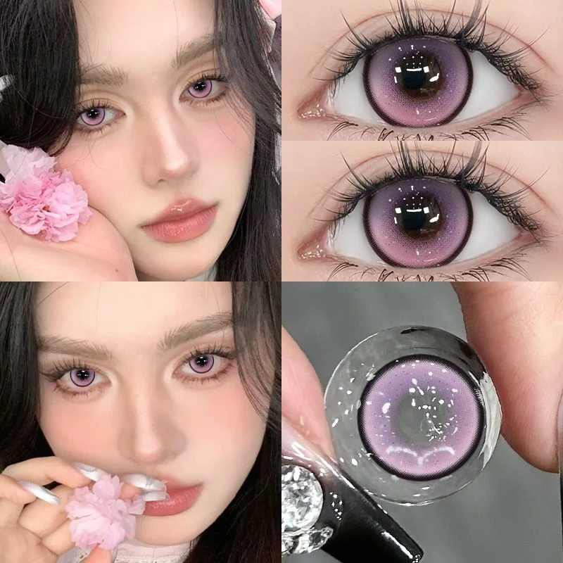 【第二件0元】灵雨海棠粉美瞳半年抛小直径14.2混血少女风隐形眼镜