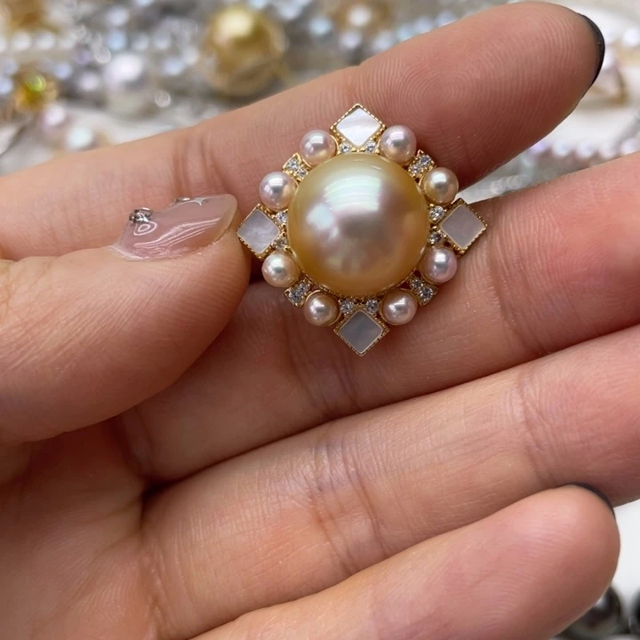 海水珍珠吊坠(不含链)银S925镶嵌