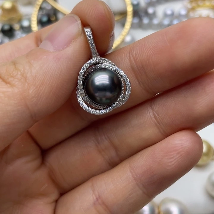 海水珍珠吊坠(不含链)银S925镶嵌