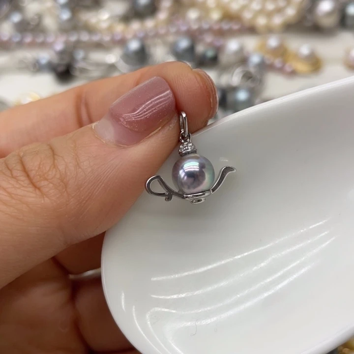 海水珍珠吊坠(不含链)银S925镶嵌