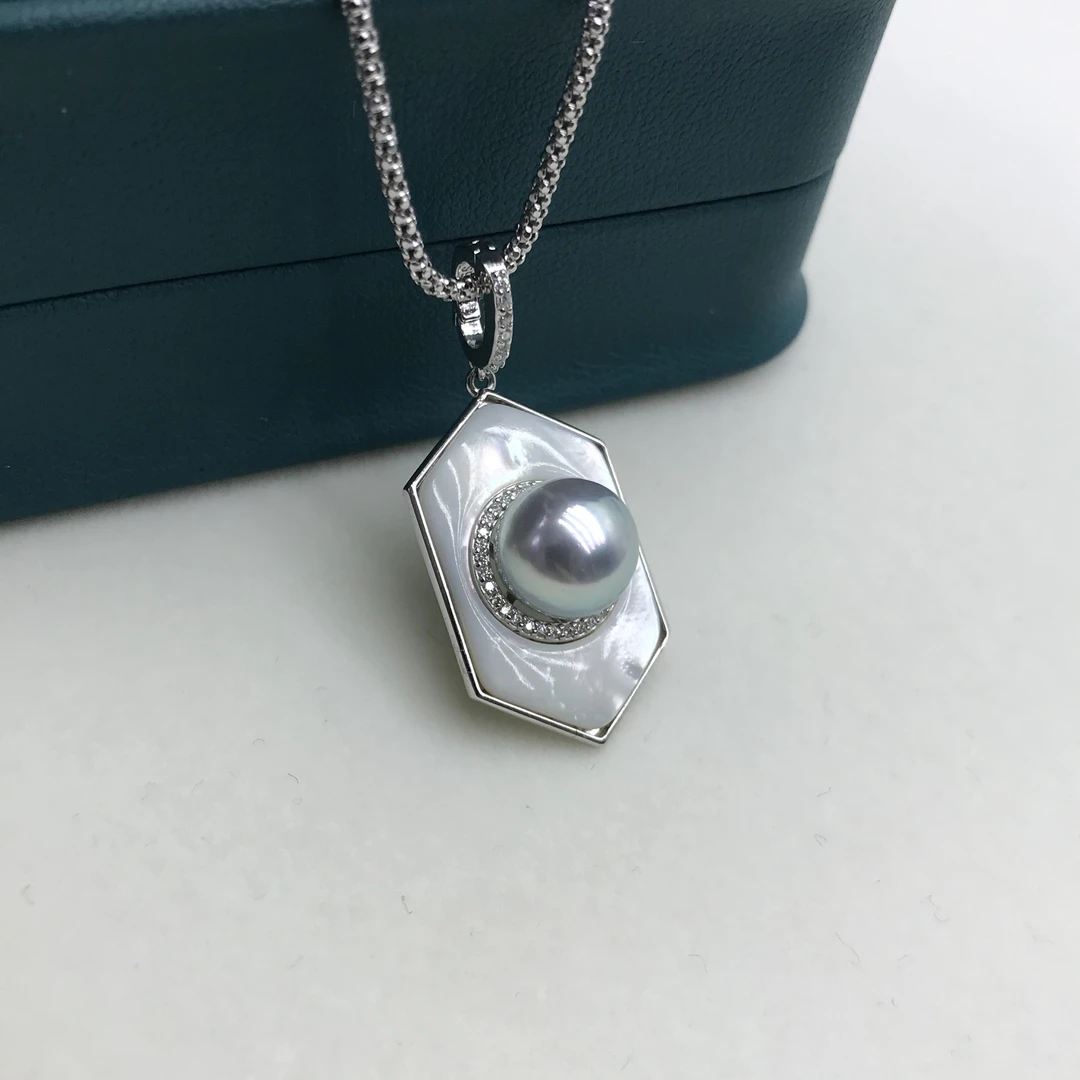 海水akoya真多麻无事牌吊坠S925强光经典9-10mm（不含链）