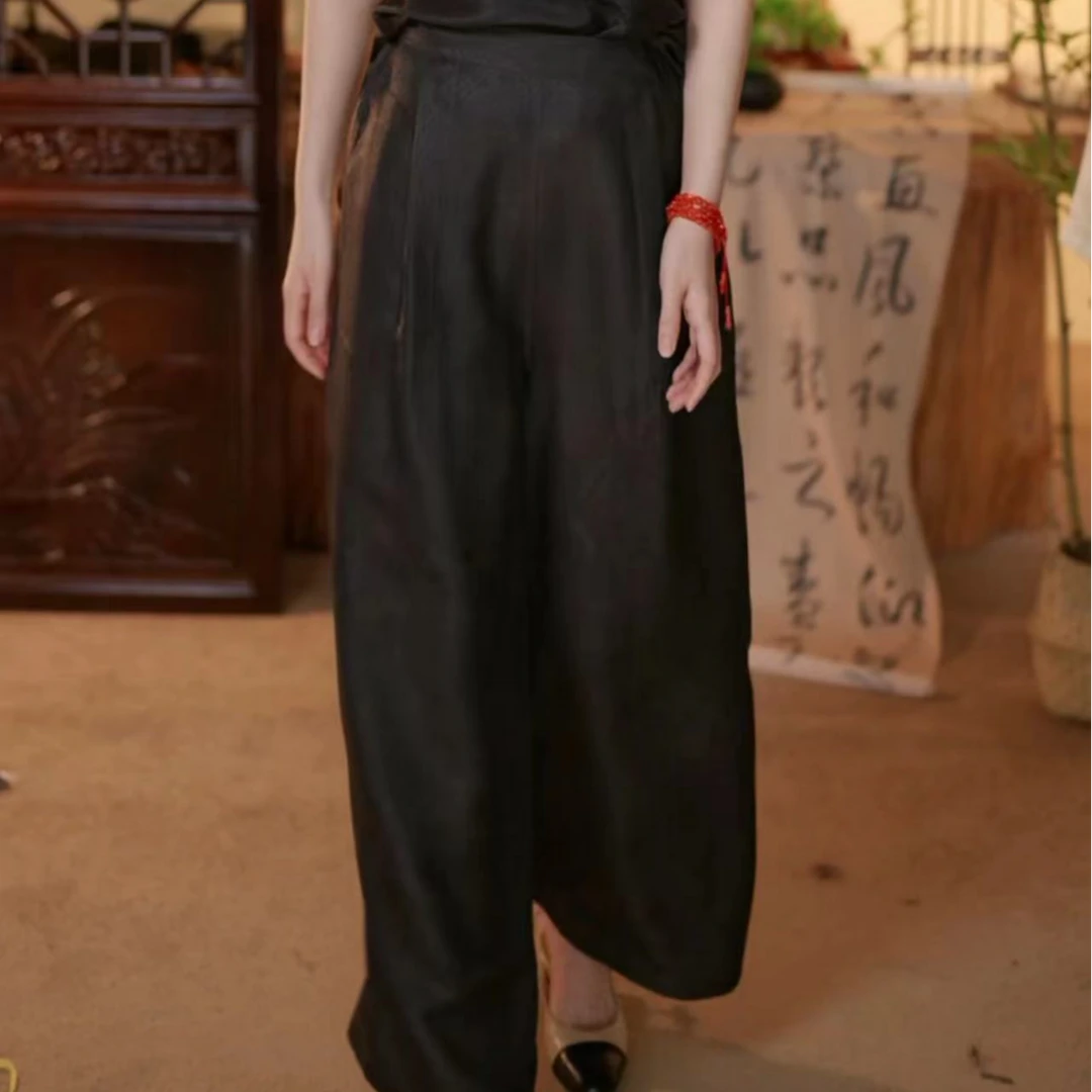 芹 新中式国风裤子  233824 黑色