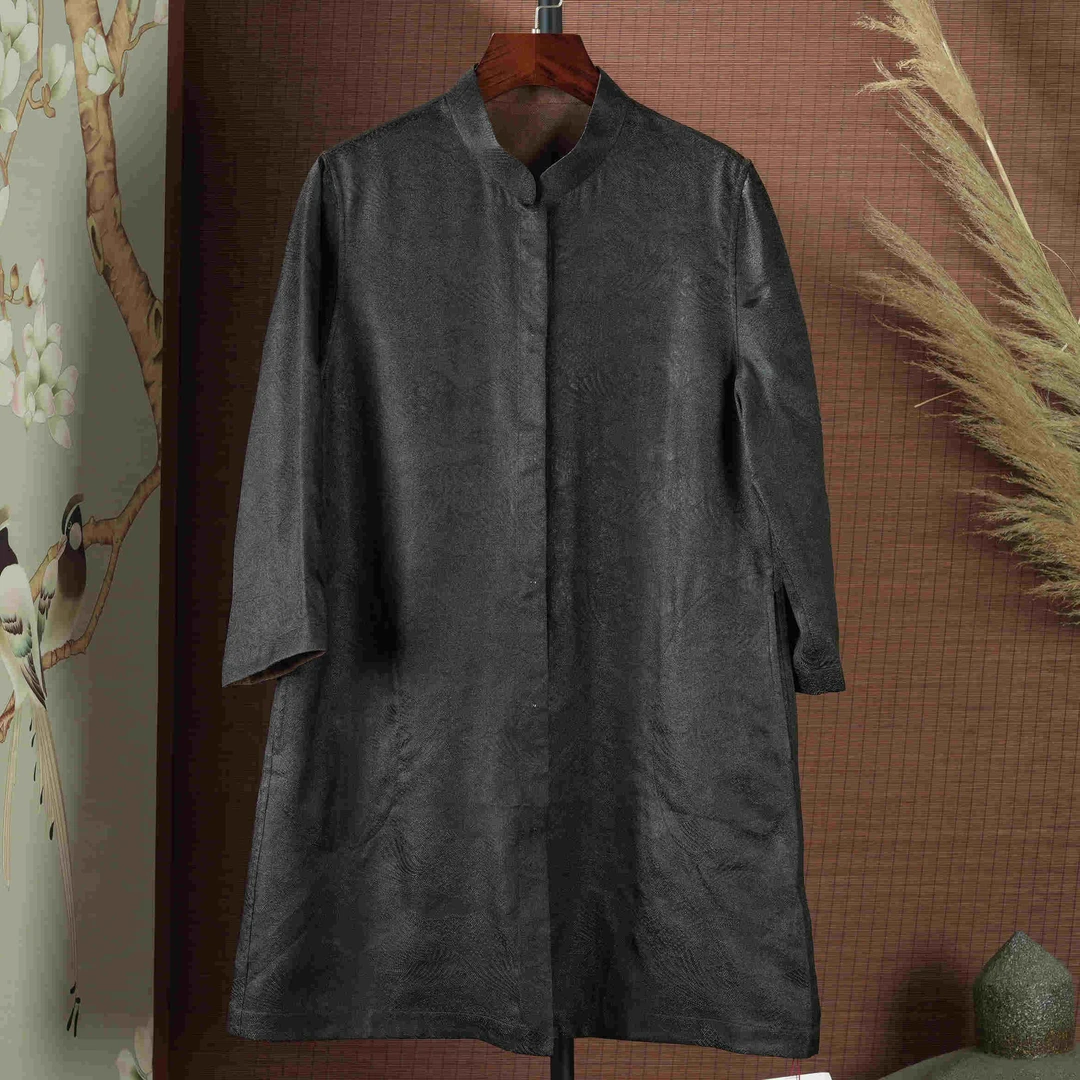 芹 新中式风 238824 云梦泽 中长款风衣 L