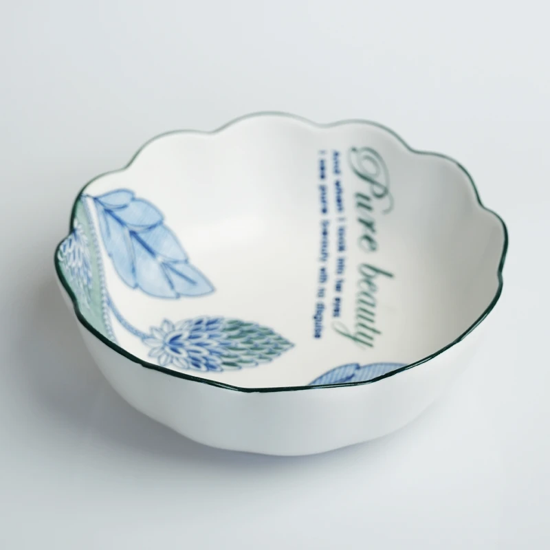 复古风艺术家花边陶瓷碗