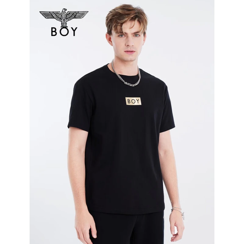 【黑金麦穗】BOYLONDON印花黑T恤潮牌电商专供短袖情侣秋老鹰N01906