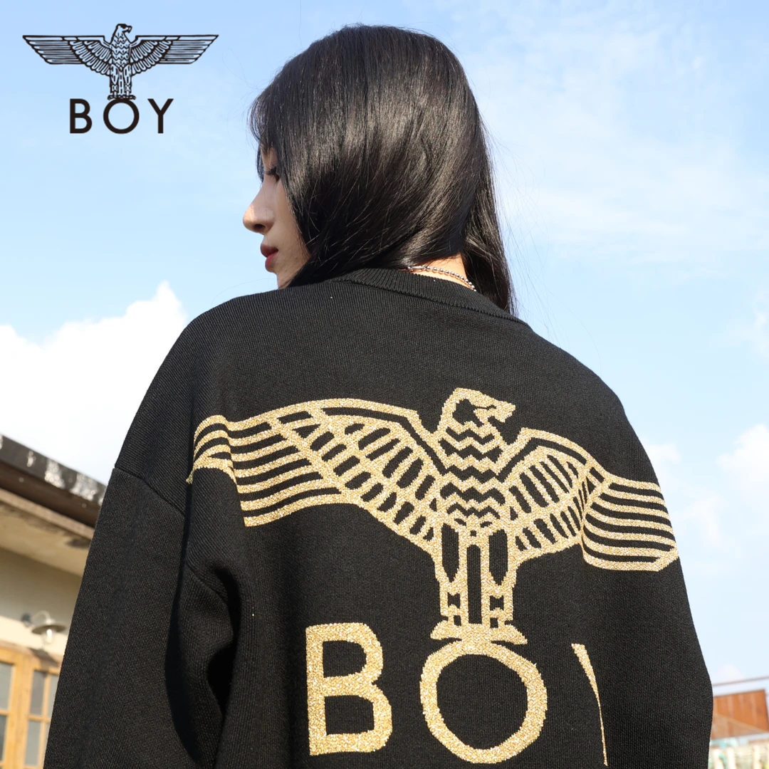 【黑金毛衫】BOYLONDON潮牌电商专供毛衣套头情侣春夏秋时尚 N60013