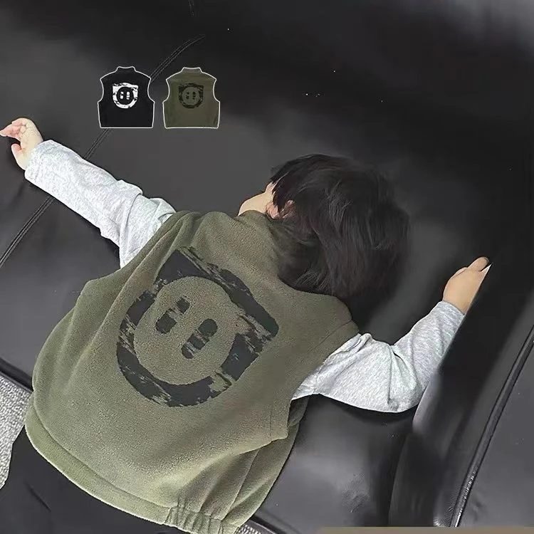 优选童装男童马甲2023秋冬新款儿童保暖坎肩休闲复古小童工装马甲