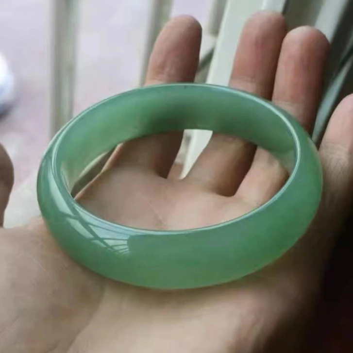 【高货】正宗东陵玉手镯绿色冰绿满绿镯子东陵石女士女款送妈妈玉镯