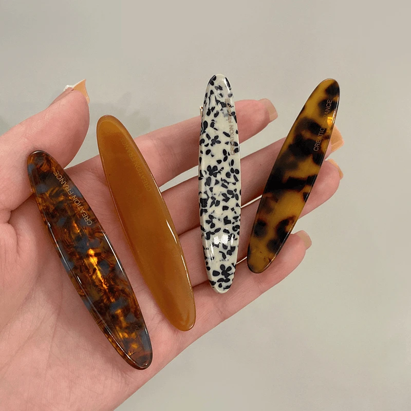 简约复古法式气质女款豹纹侧边夹碎发夹百搭时尚小众鸭嘴夹