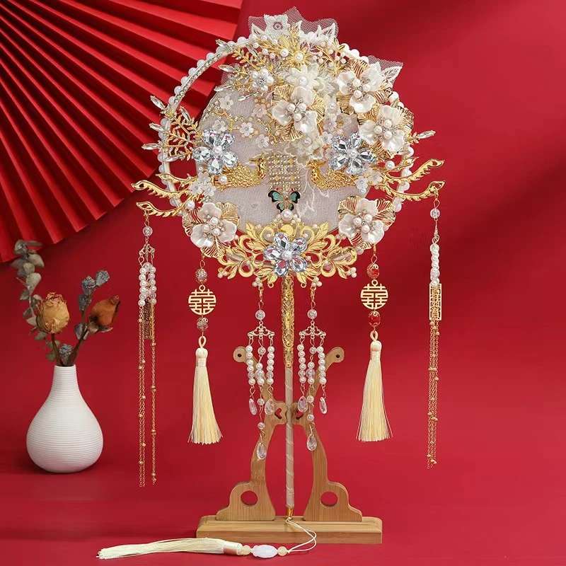 【主播代拆】重工古风团扇 中式新娘DIY摆件