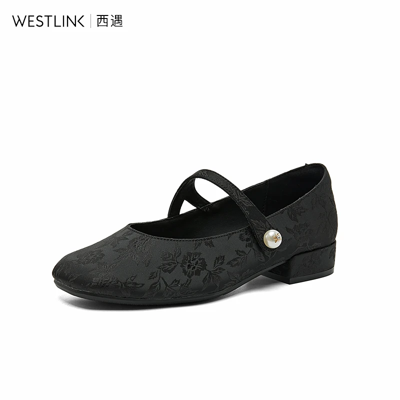 Westlink/西遇新中式轻国风2024新款玛丽珍单鞋一字带配裙子时尚