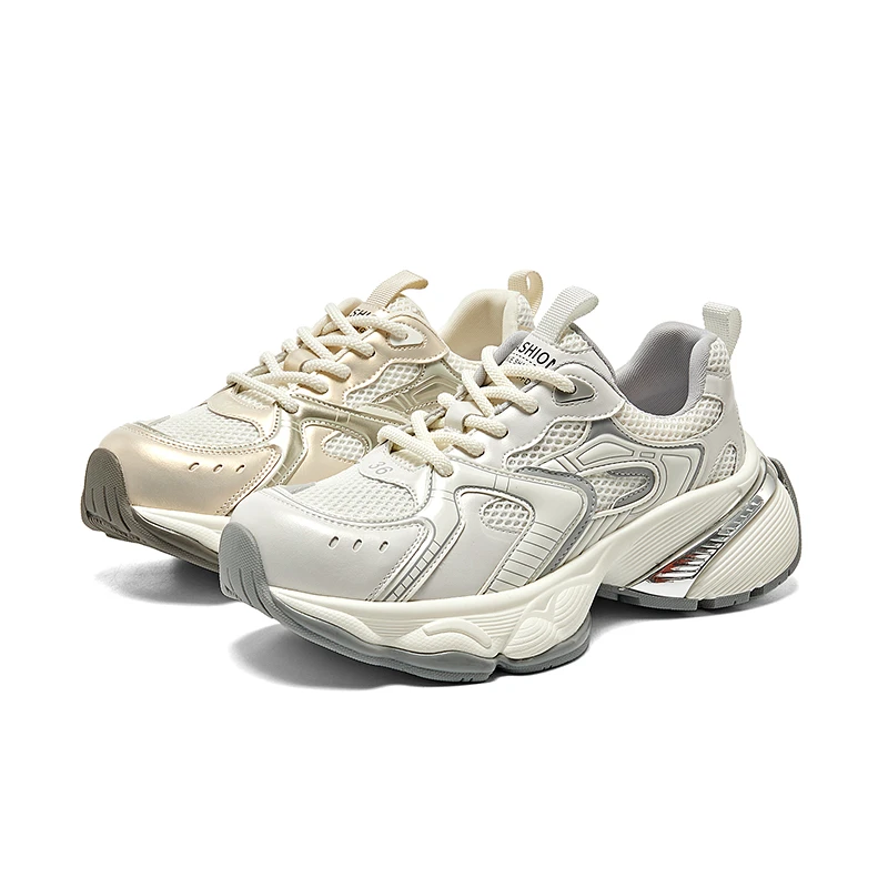 Westlink/西遇TQ厚底老爹鞋女款2024新款ins潮休闲女士运动鞋网面