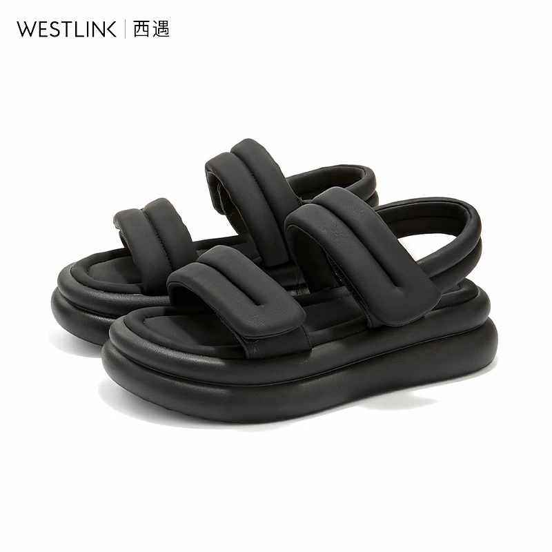 Westlink/西遇凉鞋女款夏季2024新款沙滩鞋厚底软底防滑百搭时尚