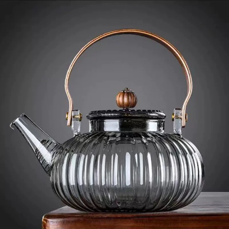 玻璃南瓜大手提梁壶@098
