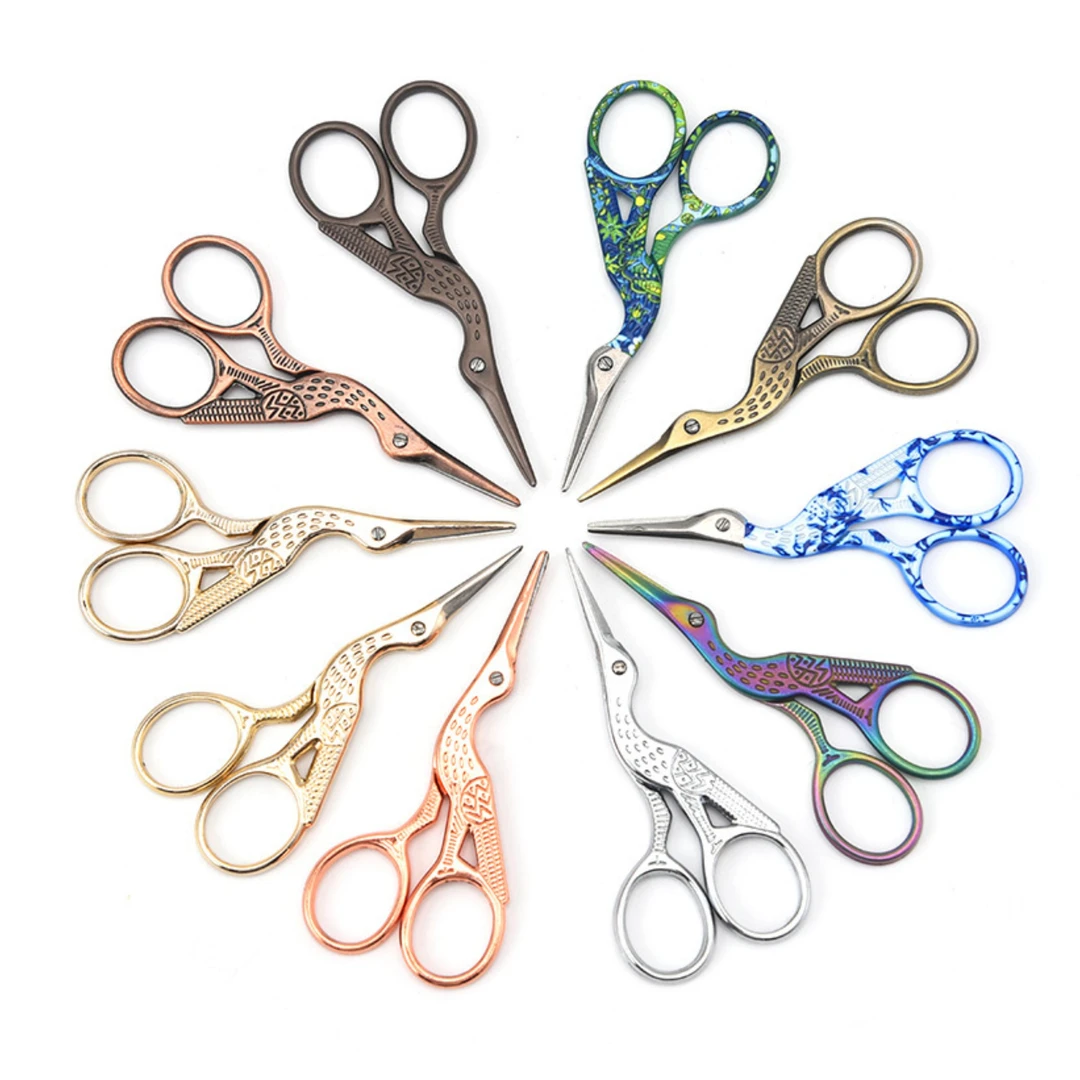 骨头搭架 鹤剪线头剪刀十字绣小剪刀复古手工绣花剪鹤形