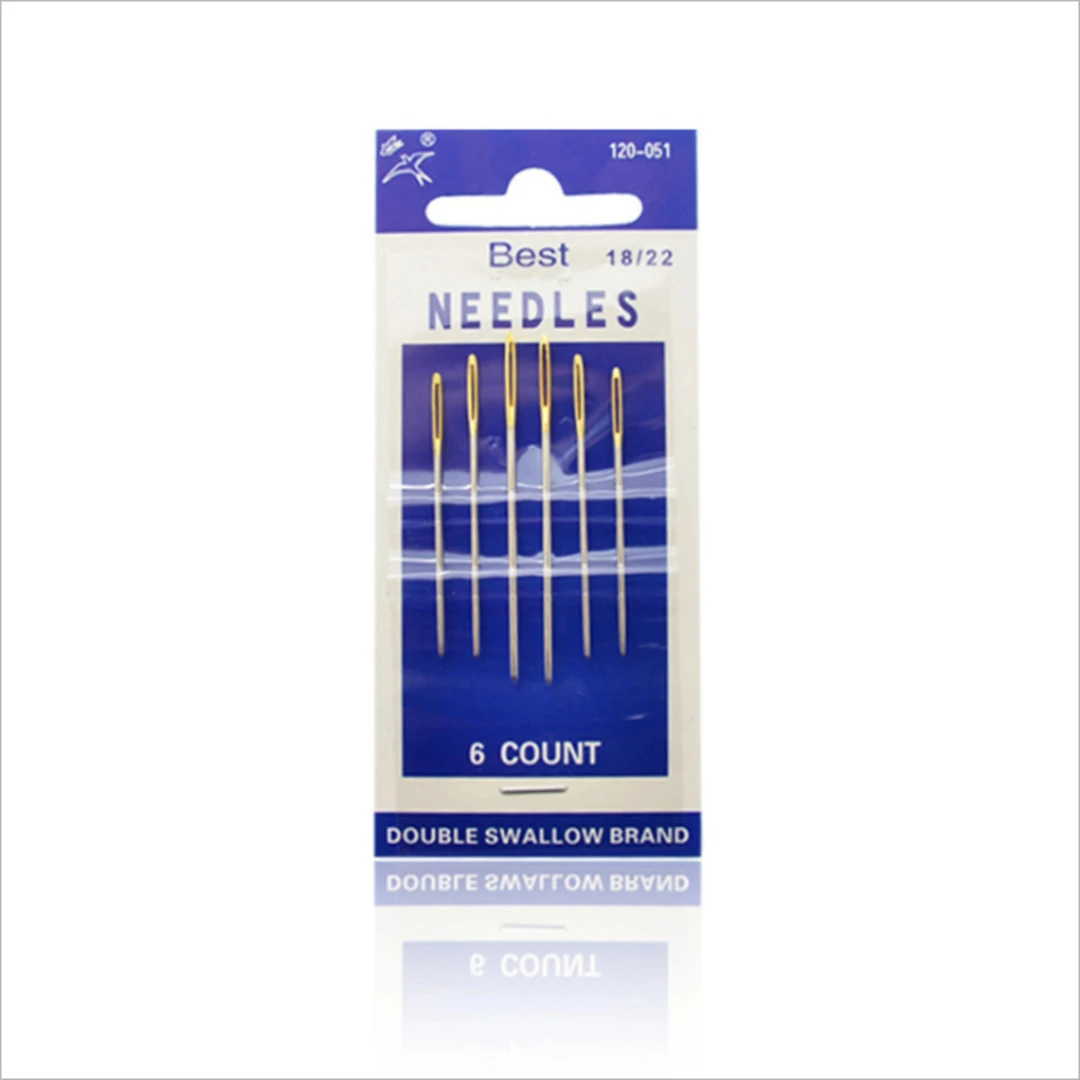 双燕牌大眼手工刺绣针金尾针缝纫针缝衣针家用绣花针老式圆头