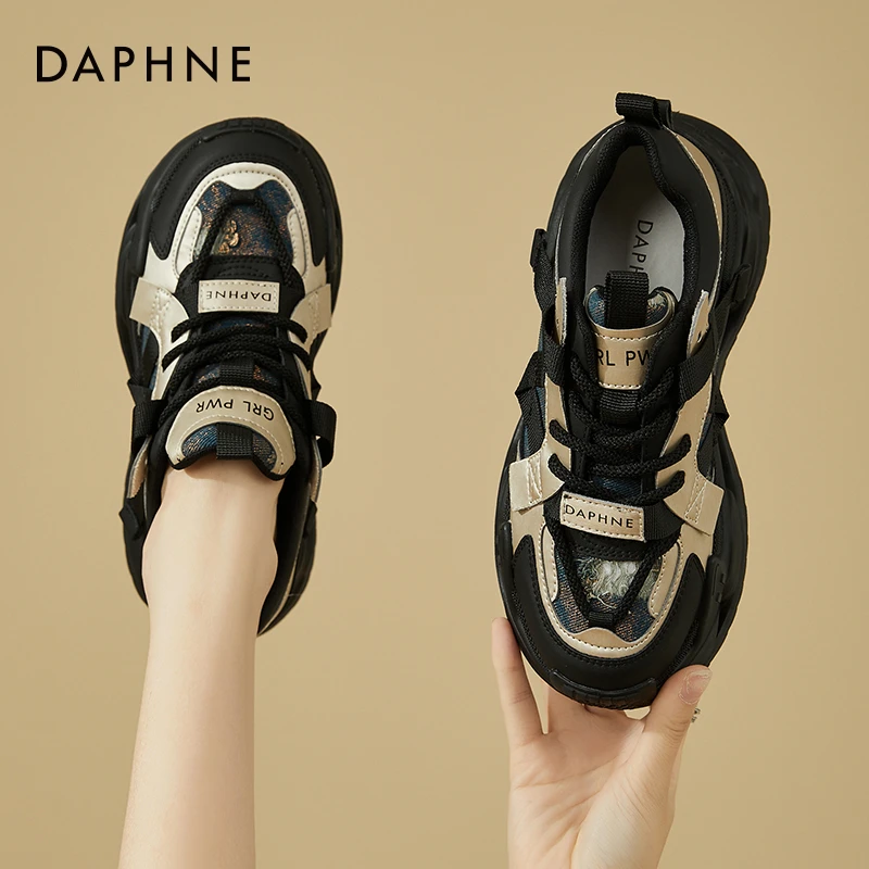 达芙妮舒适厚底老爹鞋女2025夏季新款小个子软底机能风松糕运动鞋