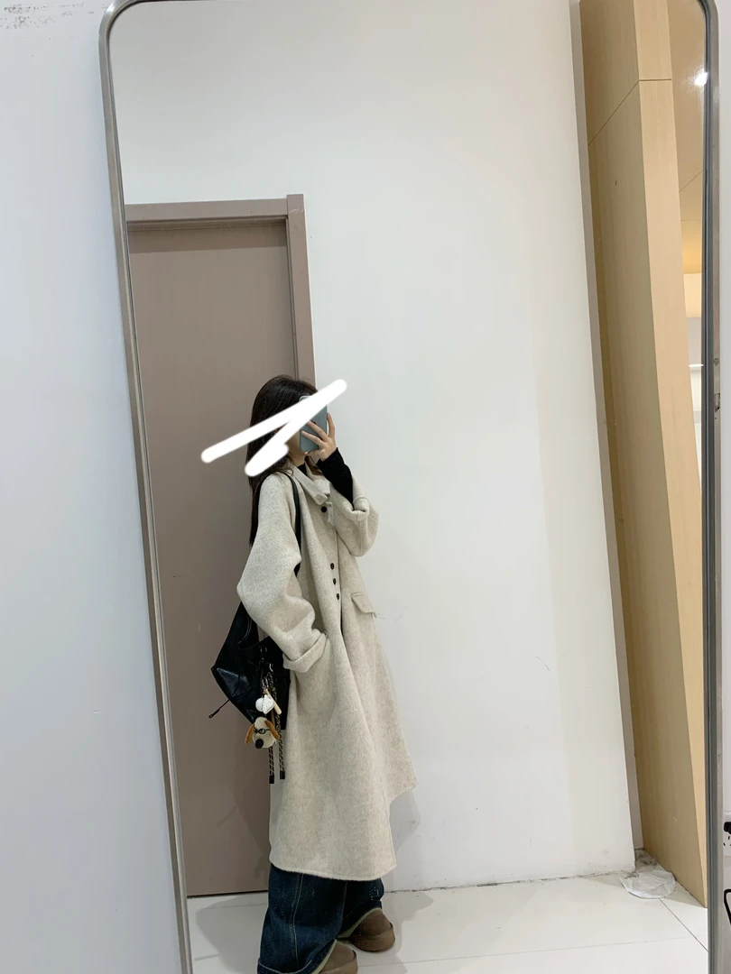 【JING·】003长款袖标双面羊绒大衣