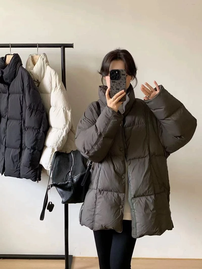 【JING·】1565Mocha扣子小立领羽绒服