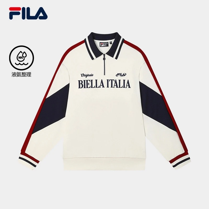 Fila/斐乐【免烫抗皱】男装秋季新款运动长袖polo衫宽松F11M449217F