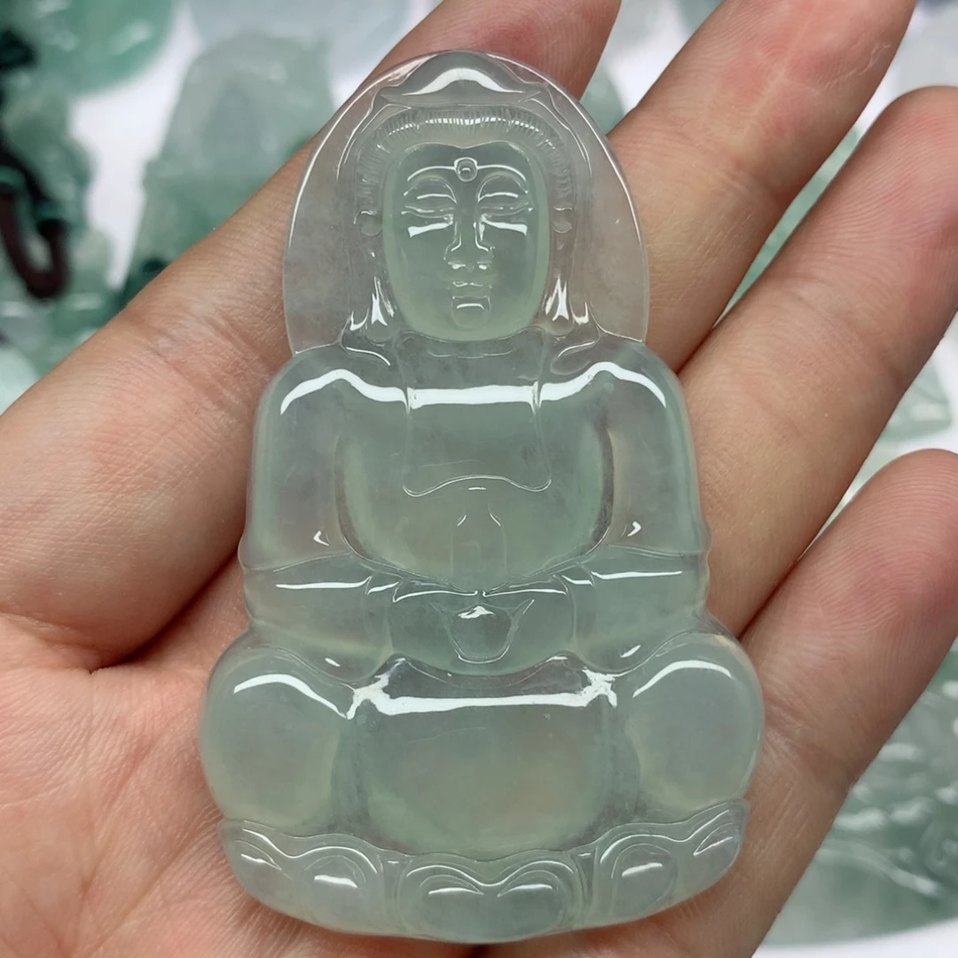 翡翠颈饰未镶嵌正装观音