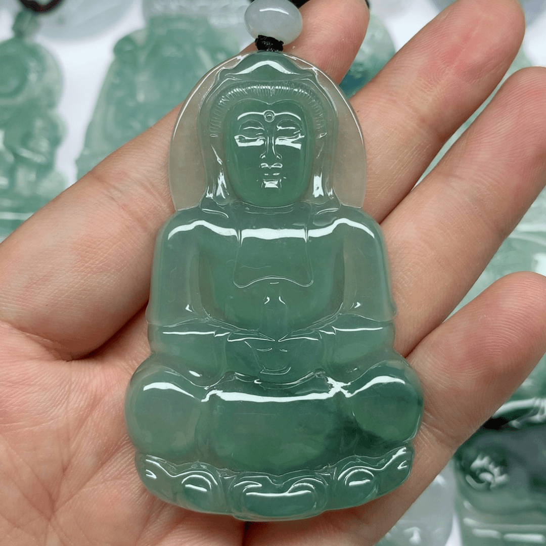 翡翠颈饰未镶嵌正装观音