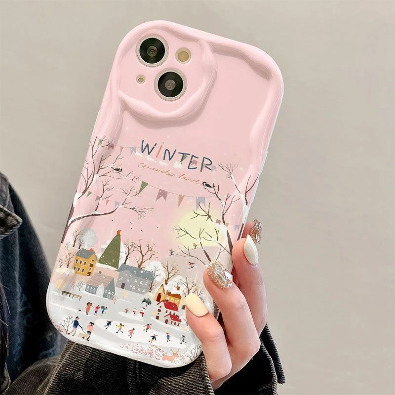 iphone15/14/13promax苹果12手机壳华为荣耀vivo小米oppo冬日小镇