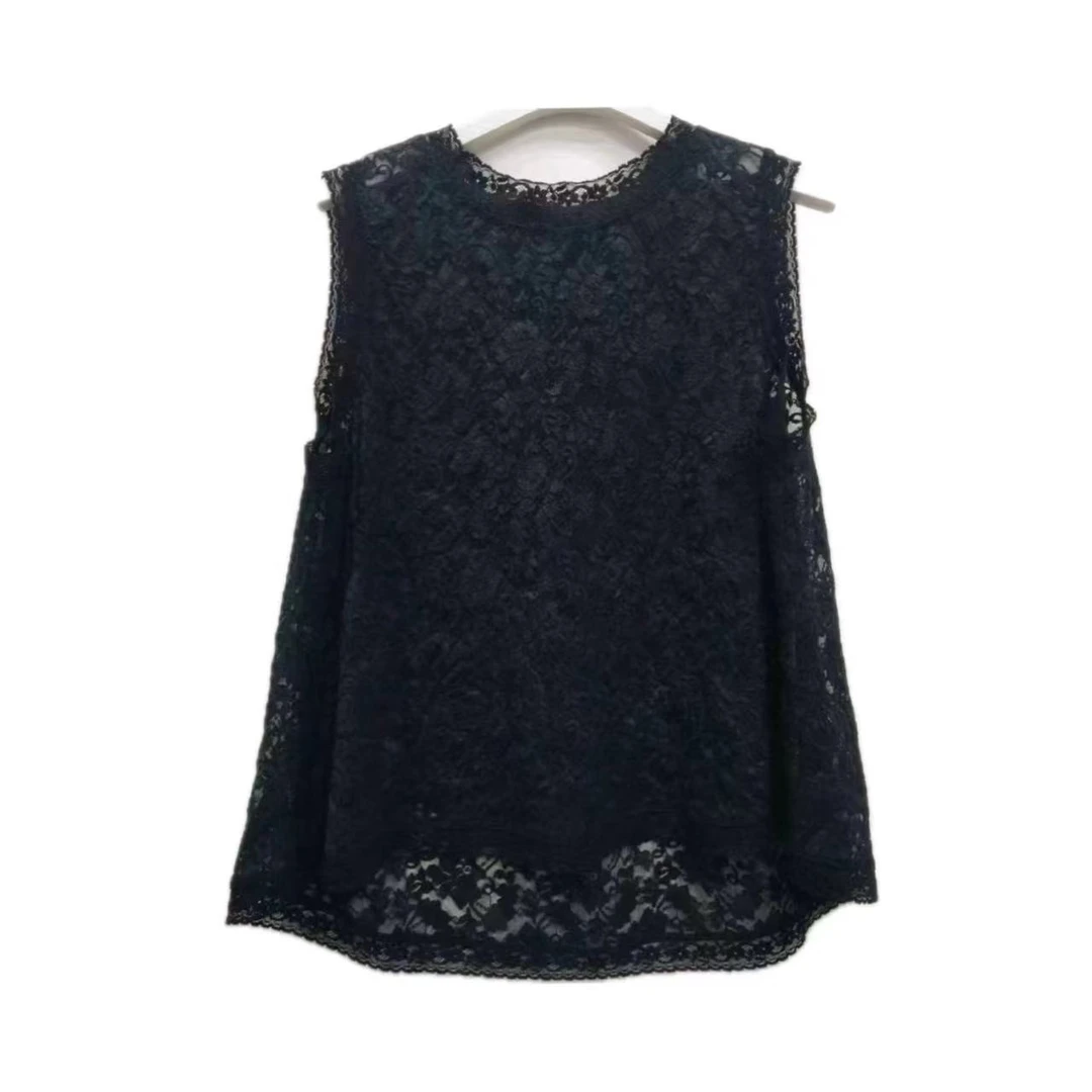 【xineba韩国鞋】蕾丝小马甲新款女士网红休闲舒适百搭镂空无袖显瘦