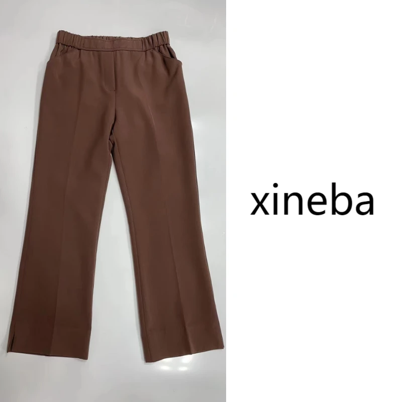【xineba韩国鞋】薄款微喇裤2024新款女士松紧腰九分（大腿粗拍大）