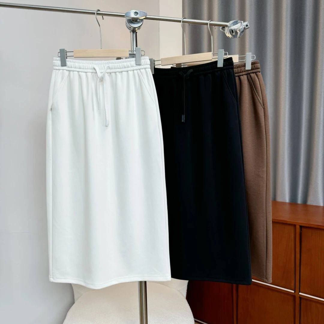 【若若美】X-1732夏季云感棉空气层显瘦半身裙百搭天丝半裙直筒裙子