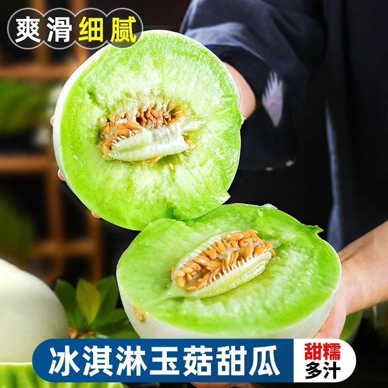 【汁多蜜甜 肉厚软糯】新鲜玉菇甜瓜爽滑细腻满口汁水冰淇淋口感