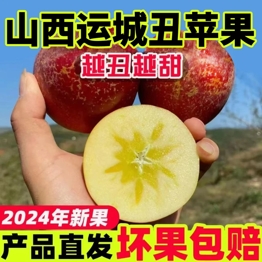 正宗山西丑苹果冰糖心拍5斤送5斤带箱10斤精品果商超品质