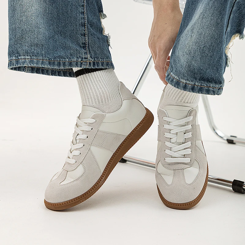 真皮德训鞋男女同款低帮百搭平底休闲ins板鞋M211-M210