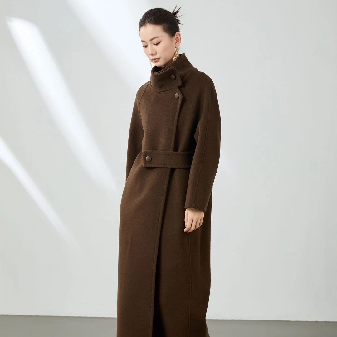 OGGIMOD高端立领双面羊绒大衣女士宽松显瘦长款羊绒大衣外套