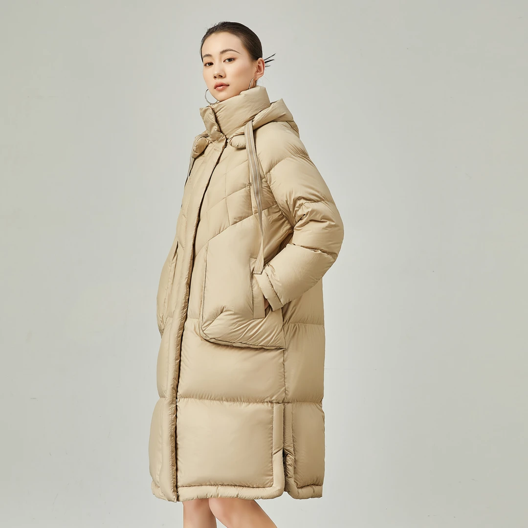 【零压感】25029时尚轻奢女款带帽泡芙羽绒服休闲设计师冬季保暖