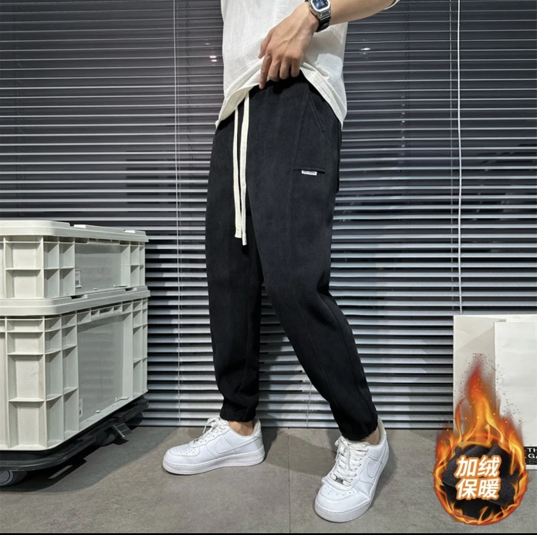 【小俞服饰】冬季加绒保暖百搭男士宽松潮流休闲裤