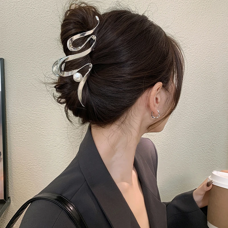 冷淡风ins小众设计发夹女大号后脑勺鲨鱼夹ins高端气质盘发抓夹