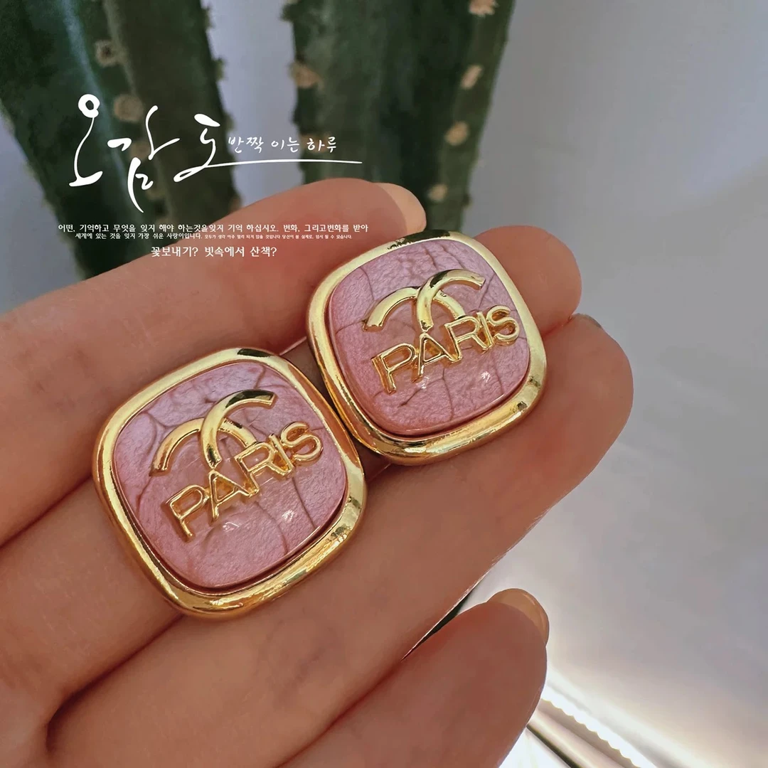 铜合金珐琅耳饰 气质时尚百搭港风耳钉PV06